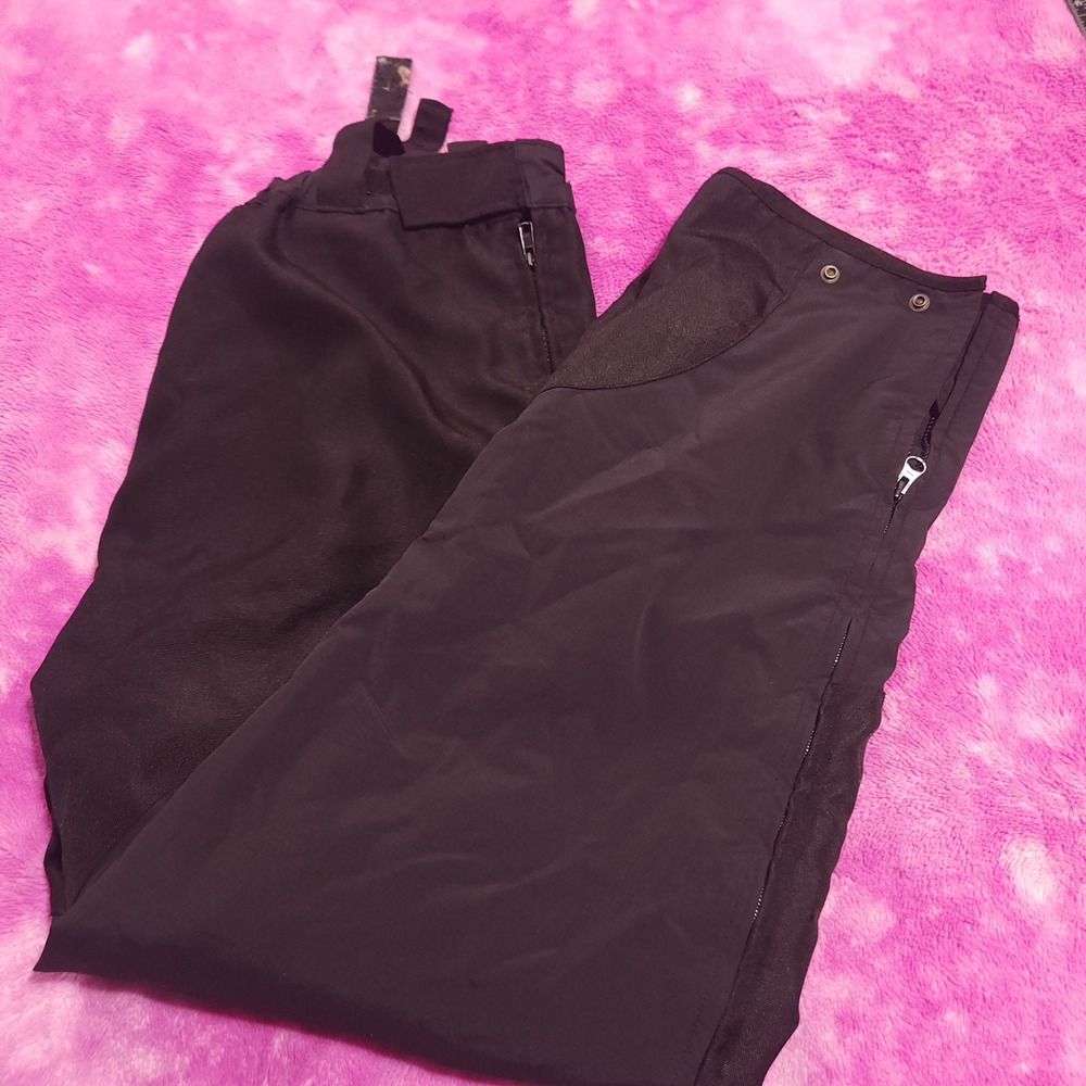 Blauer‎ Insulated Snow Pants Men's M Regular Full Zip Legs Black Suspenders